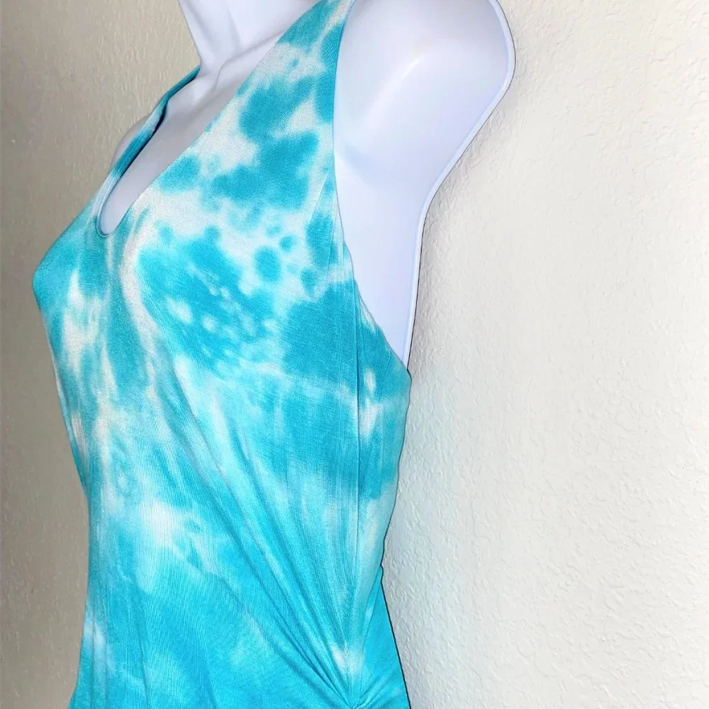 Venus Women's Bodycon Ruched Macrame Back Sleeveless Dress Blue Size S - Picture 5 of 16